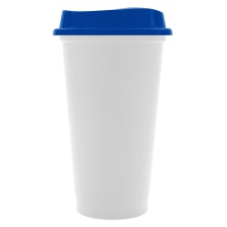 PS220413713 сделано в России. Стакан с крышкой Color Cap White, белый с синим