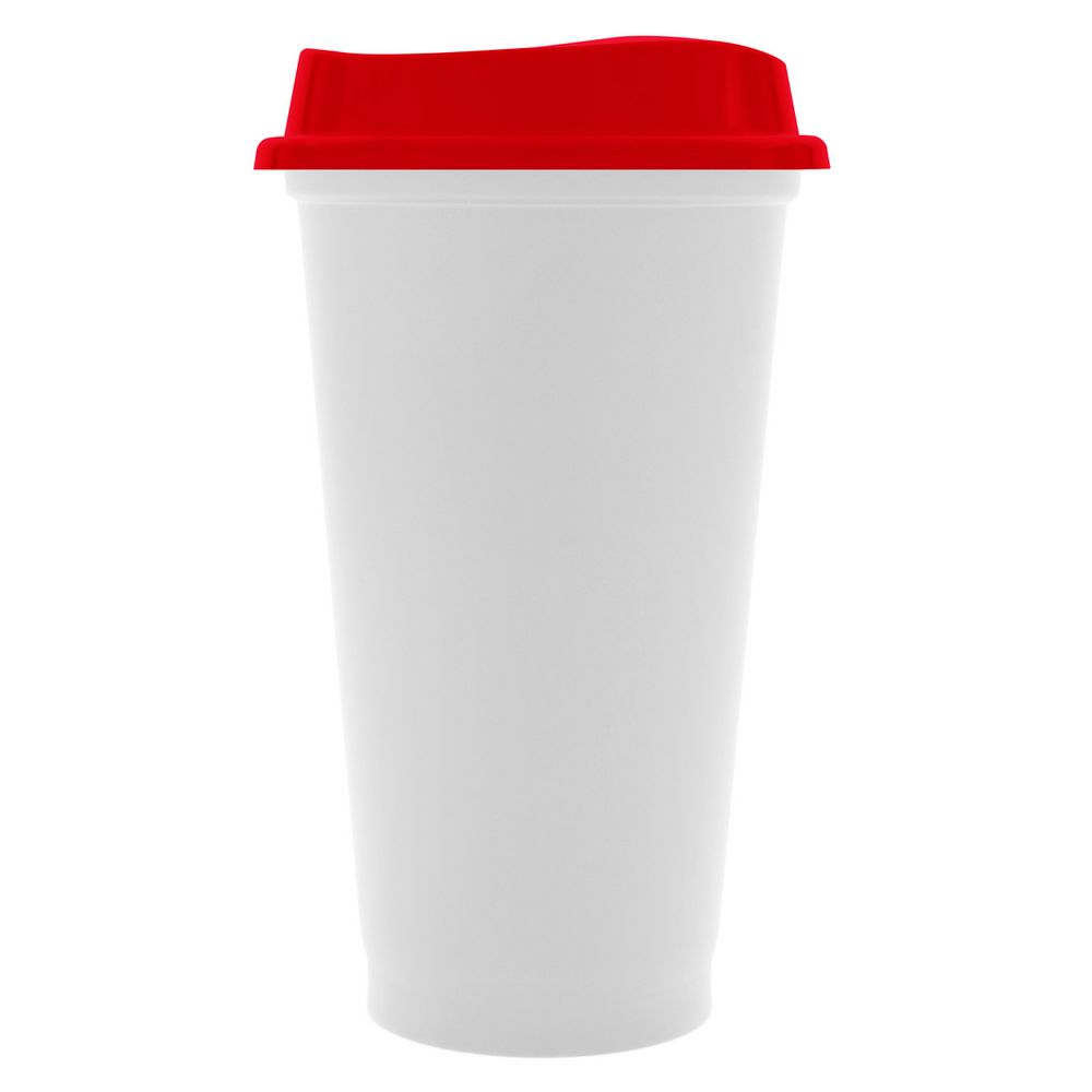 PS220413714 сделано в России. Стакан с крышкой Color Cap White, белый с красным