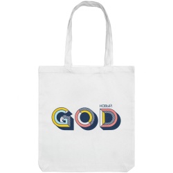PS2013275 CoolColor. Холщовая сумка &laquo;Новый GOD&raquo;, белая