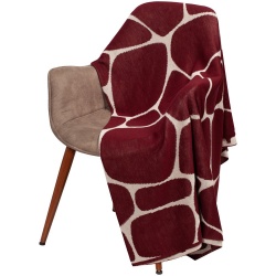 PS2012970 Very Marque. Плед Giraffe, бежевый с бордовым