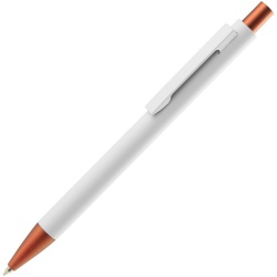 PS2203154443 Open. Ручка шариковая Chromatic White, белая с оранжевым