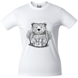 PS2014560 CoolColor. Футболка женская Bear, белая