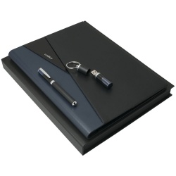 PS2102085890 Ungaro. Набор Lapo: папка с блокнотом А4, роллер и флешка 16 Гб, черный