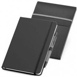 PS2009381 Набор: блокнот Advance с ручкой, черный с серым