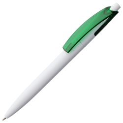 PSB-WHT8 Open. Ручка шариковая Bento, белая с зеленым