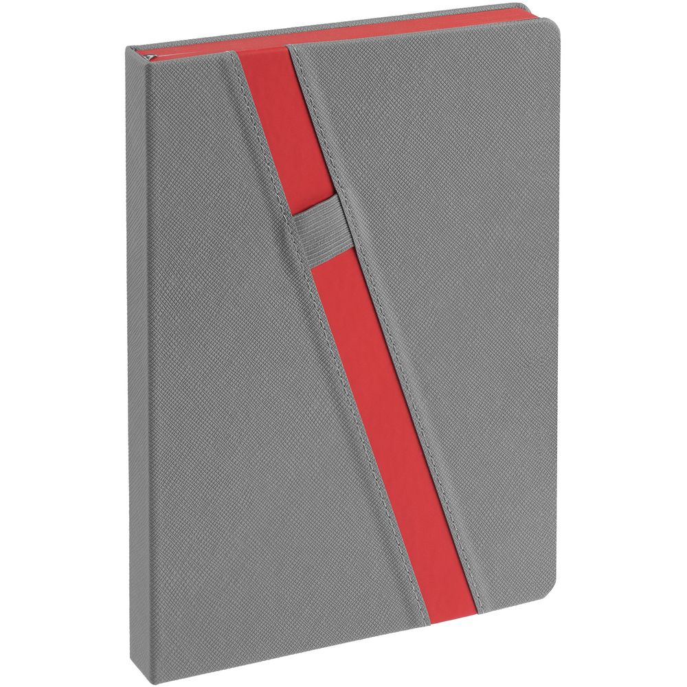 PS2408238067 Контекст. Ежедневник Rubikon, недатированный серо-красный