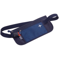 PS2203158743 Troika. Поясная сумка для документов Money Belt, синяя