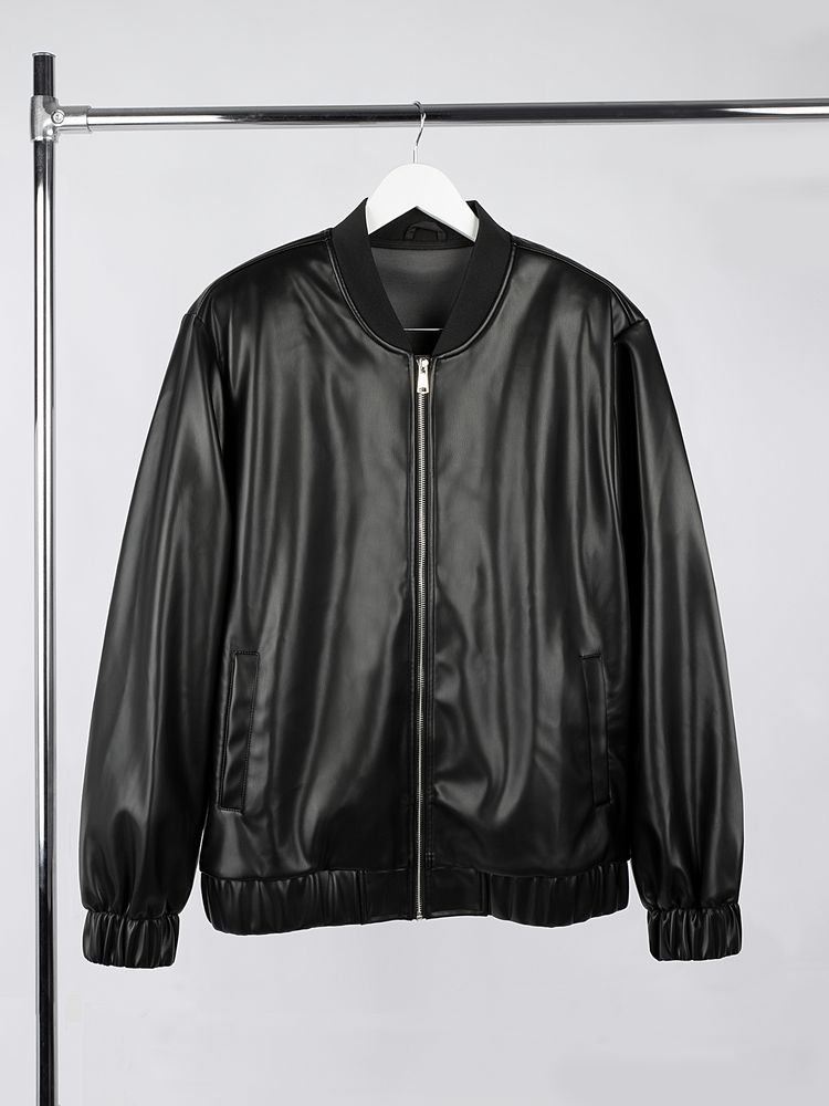 PS1710251073 Manevr. Бомбер из искусственной кожи Univer, черный