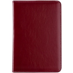 PS220413668 сделано в России. Обложка для паспорта Signature, бордовая с бежевым