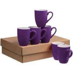 PS2203157327 Набор из 6 кружек Best Morning c покрытием софт-тач, фиолетовый