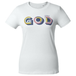PS2013282 CoolColor. Футболка женская &laquo;Новый GOD&raquo;, белая