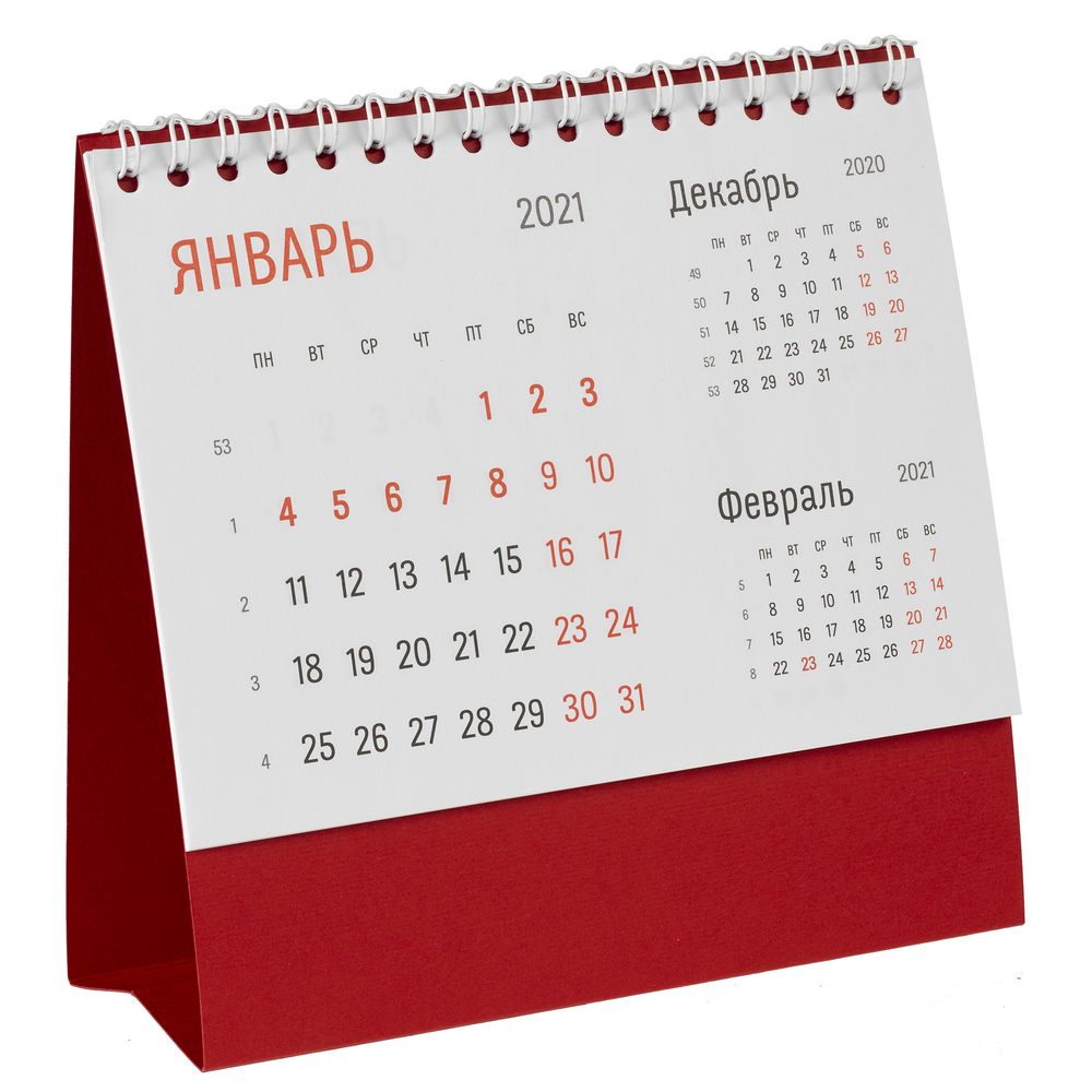 PS2102088261 сделано в России. Календарь настольный Nettuno, красный