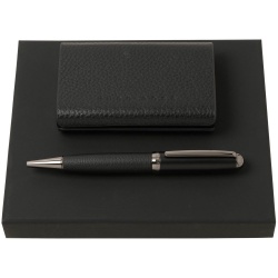 PS2102085841 Hugo Boss. Набор Hugo Boss: визитница с аккумулятором 4000 мАч и ручка, черный