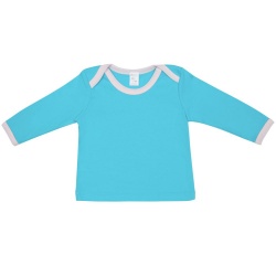 PS2102083079 Molti. Футболка детская с длинным рукавом Baby Prime, бирюзовая с розовым