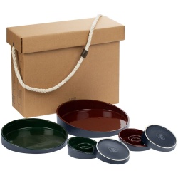 PS2102090774 Very Marque. Набор Form Fluid Platter, бордово-зеленый