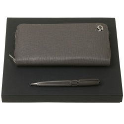 PS2102090931 Hugo Boss. Набор Hugo Boss: органайзер с блокнотом и ручка, серый