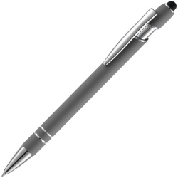 PS2408261490 Open. Ручка шариковая Pointer Soft Touch со стилусом, серая