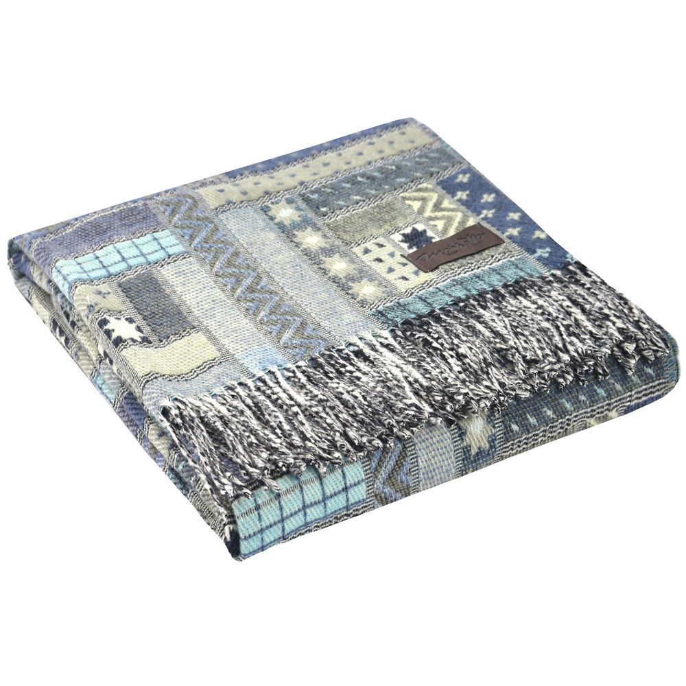 PS2408239858 Marzotto. Плед Baltimora, синий с серым