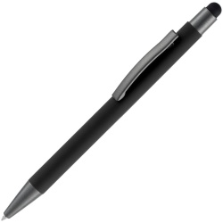 PS2408261507 Open. Ручка шариковая Atento Soft Touch Stylus со стилусом, черная