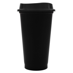 PS220413705 сделано в России. Стакан с крышкой Color Cap Black, черный