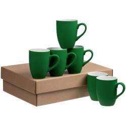PS2203157324 Набор из 6 кружек Best Morning c покрытием софт-тач, зеленый