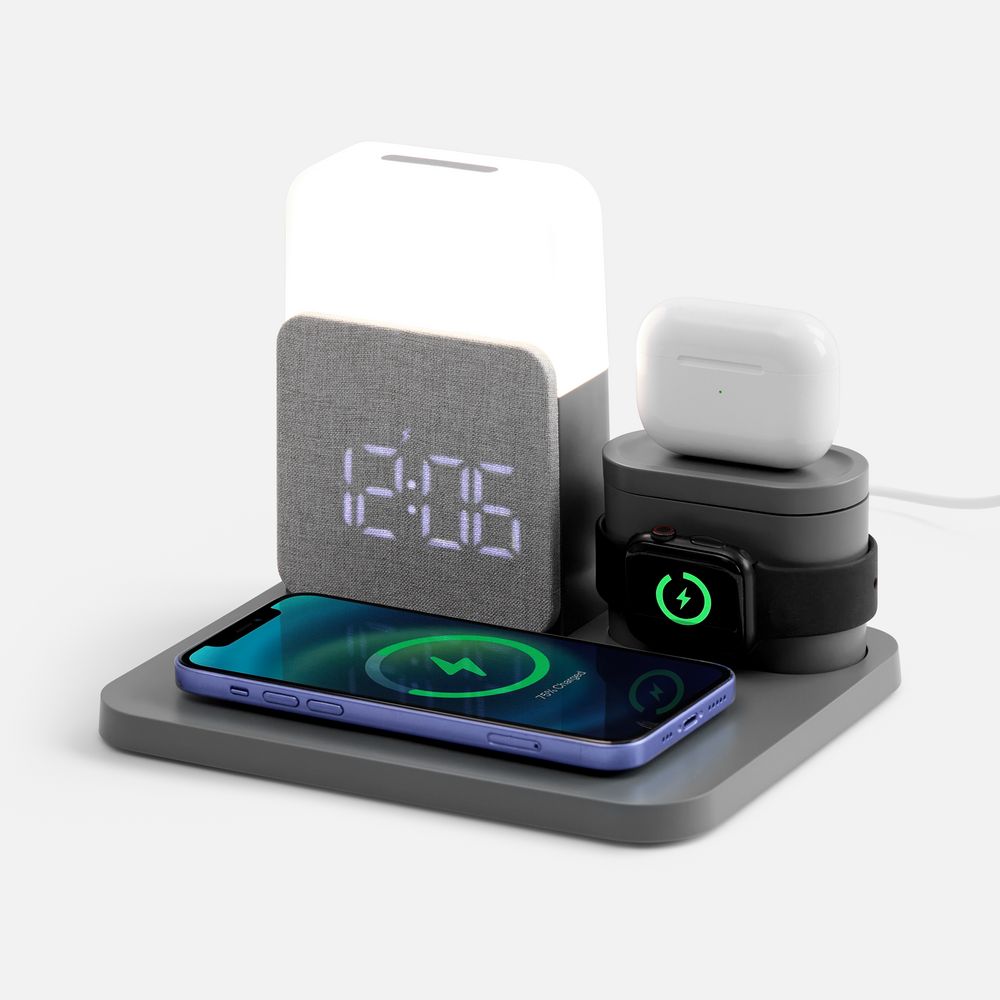 PS1710251389 Molti. Зарядная станция с часами и подсветкой Large Charge ver.2, серая