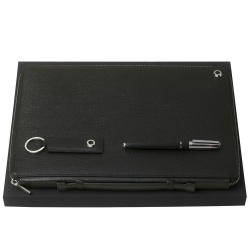 PS2102090932 Hugo Boss. Набор Hugo Boss: папка, брелок и ручка, черный