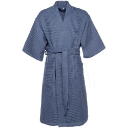 PS2203156894 Халат вафельный мужской Boho Kimono, синий