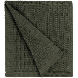 PS2102089424 teplo. Плед Lattice, зеленый (оливковый)