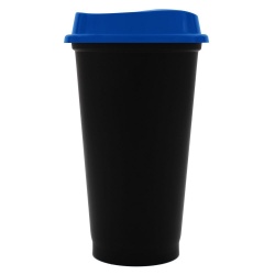 PS220413706 сделано в России. Стакан с крышкой Color Cap Black, черный с синим