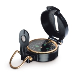 PS2203154934 Туристический компас Azimuth, черный с золотой каймой