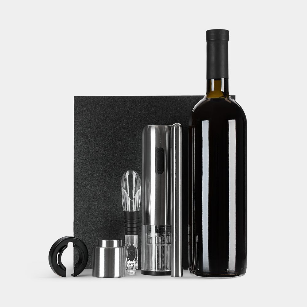 PS1710251765 Molti. Винный набор Veritas, черный с серебристым