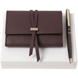 PS2102085875 Nina Ricci. Набор Lien: футляр для карточек и ручка, бордовый