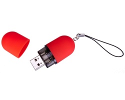 PS1U-RED4 Флешка &laquo;Капсула&raquo;, красная, 8 Гб