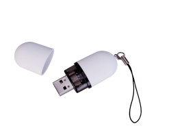 PS1U-WHT3 Флешка &laquo;Капсула&raquo;, белая, 8 Гб