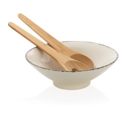XI2203281452 Ukiyo. Керамическая салатница Ukiyo с бамбуковыми приборами