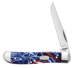 GR220119392 Zippo. Нож перочинный ZIPPO Patriotic Kirinite Smooth Mini Trapper, 89 мм, синий + ЗАЖИГАЛКА ZIPPO 207