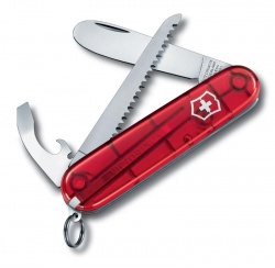 VX6N-RED15 Victorinox My First Victorinox. Нож перочинный VICTORINOX My First Victorinox, 84 мм, 9 функций, полупрозрачный красный