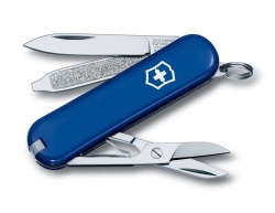 VX2N-BLU3 Victorinox Classic. Нож-брелок VICTORINOX Classic SD, 58 мм, 7 функций, синий