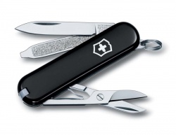 VX2N-BLK1 Victorinox Classic. Нож-брелок VICTORINOX Classic SD, 58 мм, 7 функций, чёрный