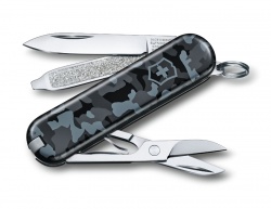 VX20051277 Victorinox Classic. Нож-брелок VICTORINOX Classic SD Navy Camouflage, 58 мм, 7 функций, серо-синий камуфляж