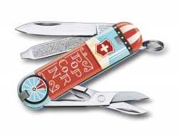 VX20051288 Victorinox Classic. Нож-брелок VICTORINOX Classic "Let It Pop!", 58 мм, 7 функций