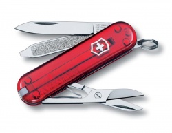 GR1711131145 Victorinox Classic. Нож-брелок VICTORINOX Classic SD, 58 мм, 7 функций, полупрозрачный красный