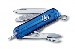 GR1711131154 Victorinox Signature. Нож-брелок VICTORINOX Signature, 58 мм, 7 функций, полупрозрачный синий