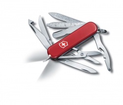 VX2N-RED11 Victorinox Midnight. Нож-брелок VICTORINOX Midnight Mini Champ, 58 мм, 17 функций, красный