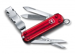 GR1711131150 Victorinox NailClip. Нож-брелок VICTORINOX NailClip 580, 65 мм, 8 функций, полупрозрачный красный