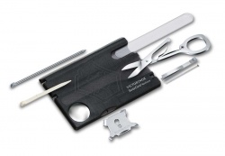 GR1711131833 Victorinox SwissCard. Швейцарская карточка VICTORINOX SwissCard Nailcare, 13 функций, полупрозрачная чёрная