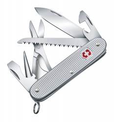 GR210919201 Victorinox Farmer X Alox. Нож перочинный VICTORINOX Farmer X Alox, 93 мм, 10 функций, алюминиевая рукоять, серебристый