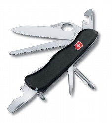 VX8N-BLK13 Victorinox Trailmaster. Нож перочинный VICTORINOX Trailmaster One Hand, 111 мм, 12 функций, с фиксатором лезвия, чёрный