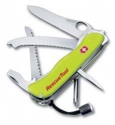 VX8N-MLT2 Victorinox Rescue Tool. Нож перочинный VICTORINOX Rescue Tool, 111 мм, 14 функций, серейторное лезвие с петлёй, жёлтый
